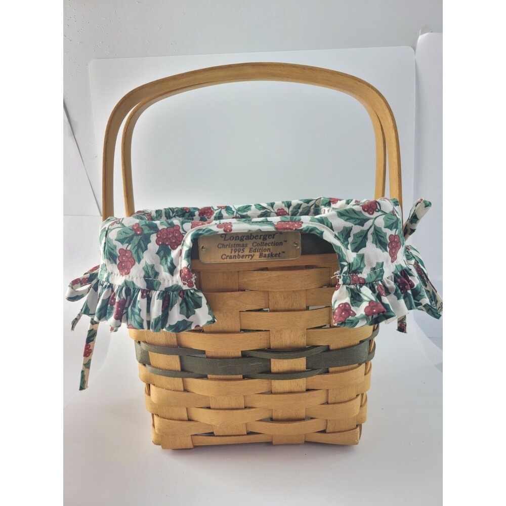 Vintage Longaberger 🎄Christmas Collection 1995 Cranberry Basket Liner Protector
